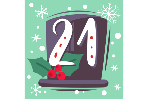 Date 21 December: Christmas Advent Illustrations