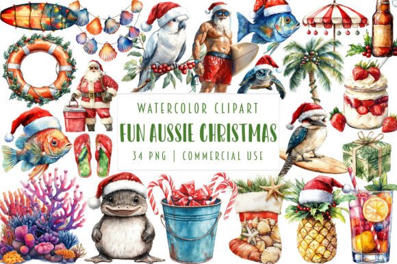 Fun Aussie Christmas Clipart: Illustrations for Crafters