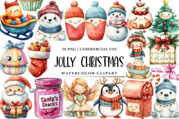 Jolly Kawaii Christmas: Cute Holiday Illustrations