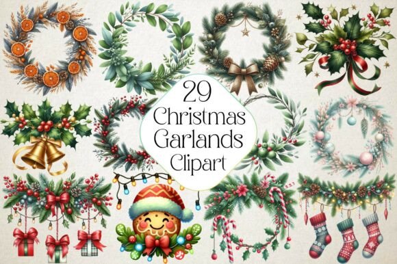 Review: Christmas Garlands Sublimation Clipart Illustrations
