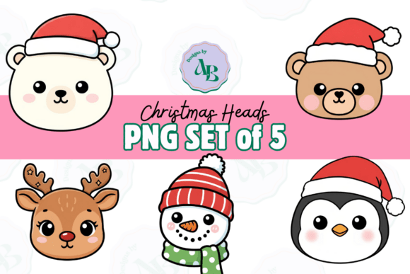 Review: Christmas Holiday Heads Clip Art Set Illustrations