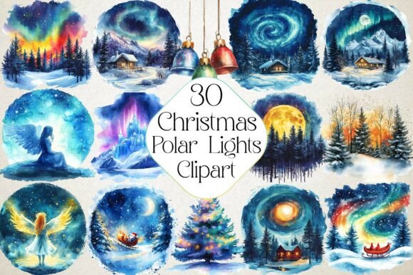 Review: Christmas Polar Lights Clipart Bundle Illustrations