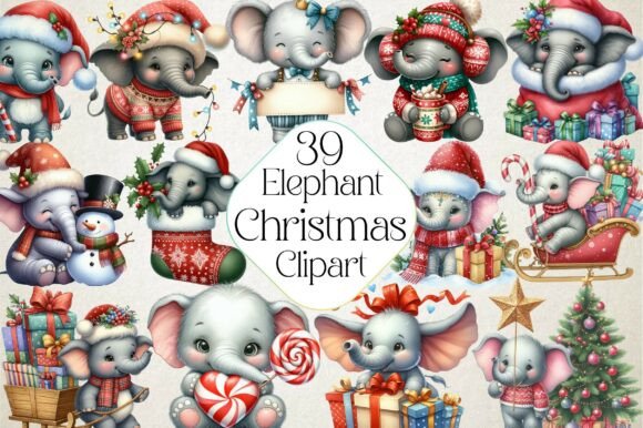 Reviewing Christmas Elephant Clipart for Sublimation