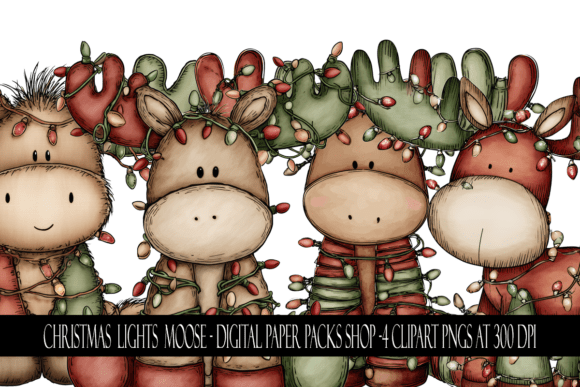 Reviewing the Christmas Lights Moose Clipart for Embroidery