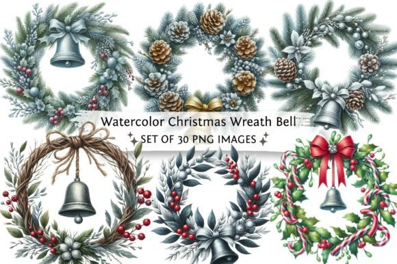 Reviewing Watercolor Christmas Wreath Bell Clipart