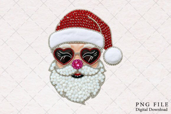 Rhinestone Santa PNG: Premium Illustrations