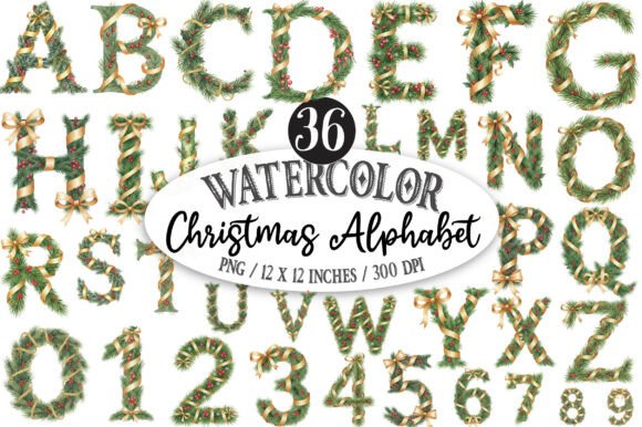 Watercolor Christmas Alphabet Illustrations Review