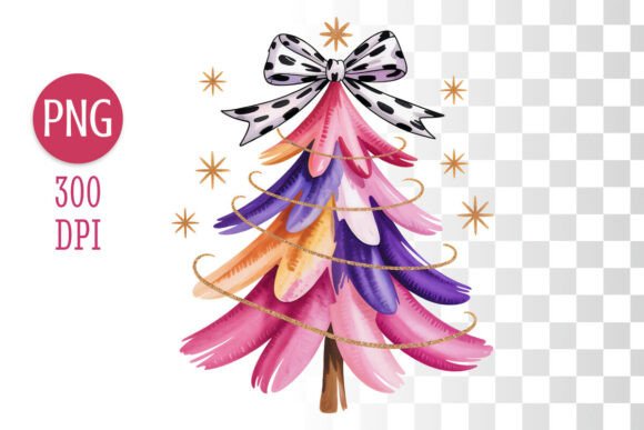 Watercolor Christmas Tree PNG for Illustrations