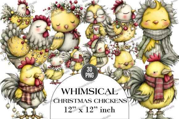 Whimsical Christmas Chickens Clipart: Brand Review